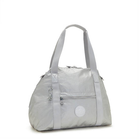 Kipling Art Medium Metallic Tote Tassen Zilver | België 1759UZ